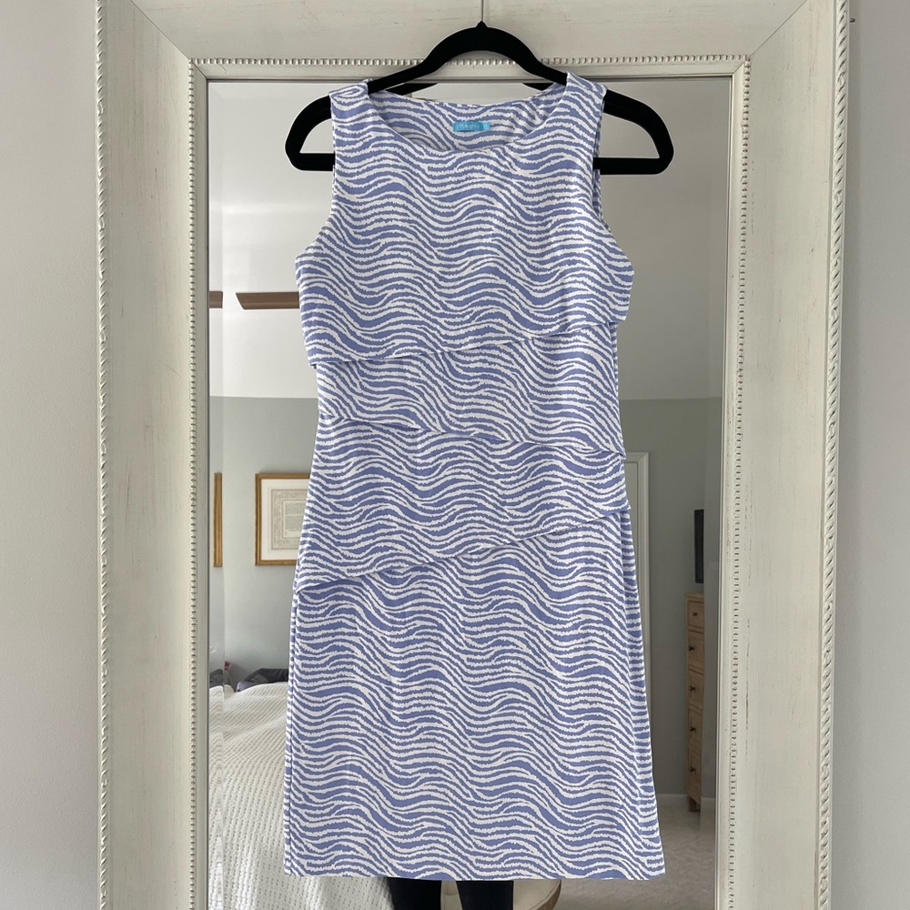 JMclaughlin Blue & White Sleeveless Dress